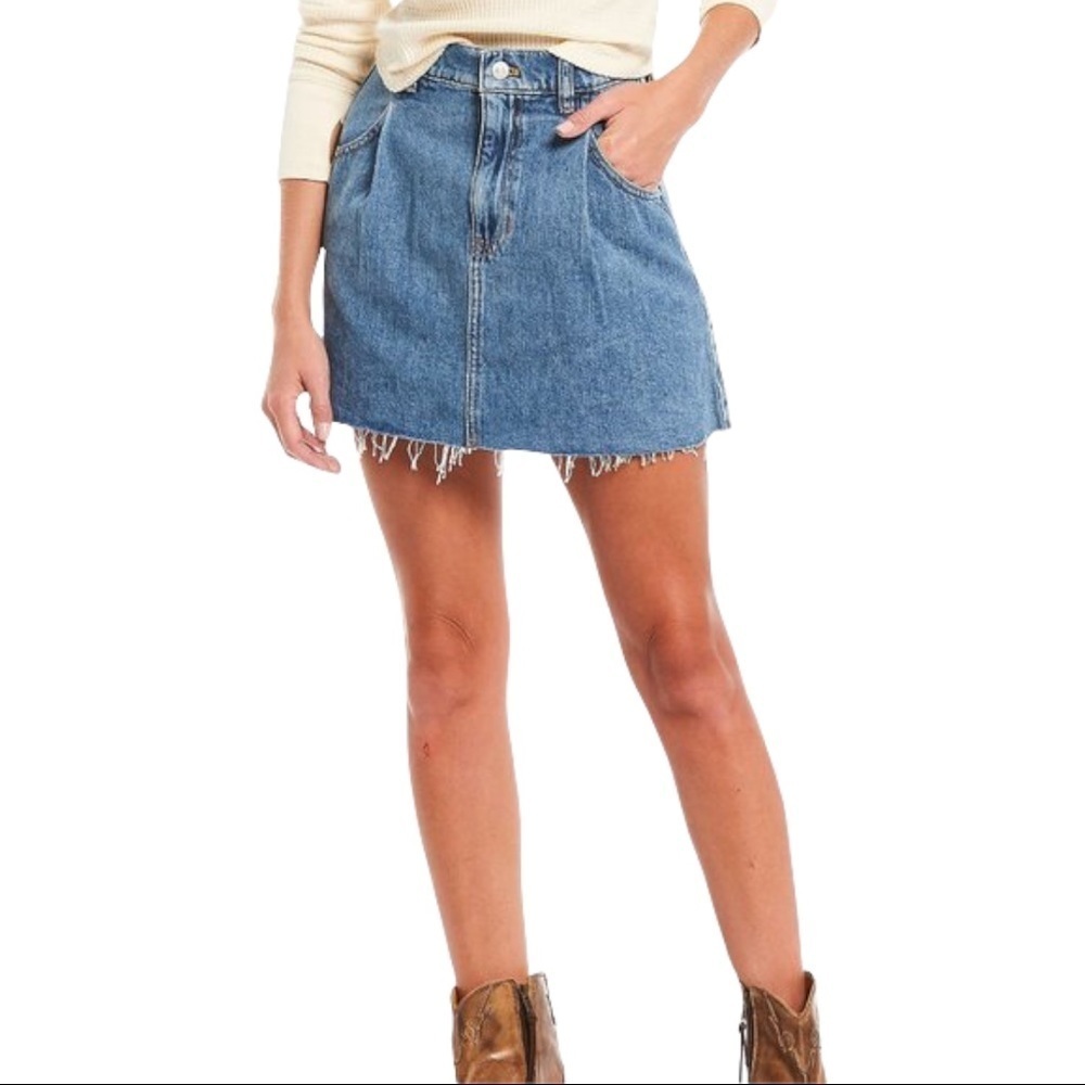 FREE PEOPLE Cosmico Denim Mini Skirt